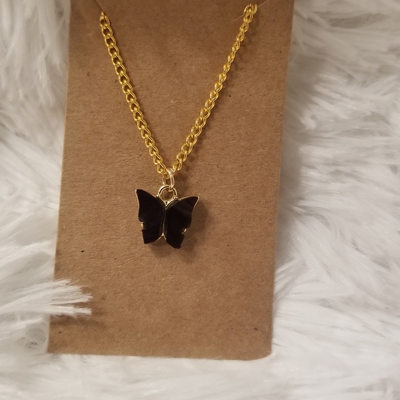 Black Butterfly Necklace 18 Inches - Picture 11 of 16